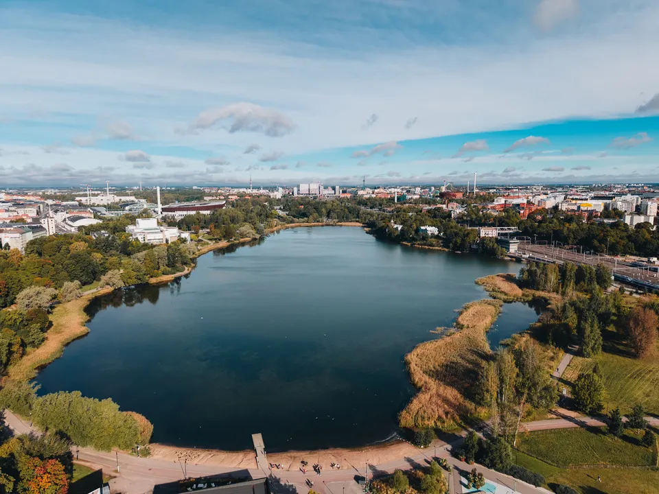Aerial photograph showing graphic landscape patterns