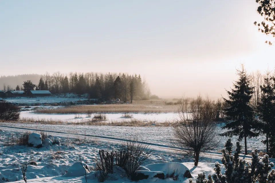 Landscape photography with layered light and texture